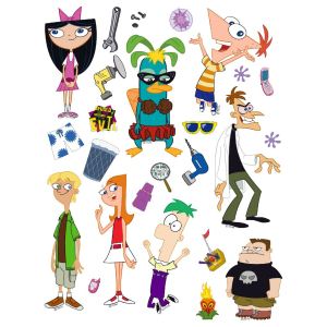 25 stickers Phineas et Ferb Disney