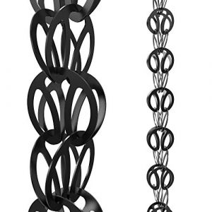 Rain Chains Direct Boucle Moderne de 2,6 m de Long, Aluminium, rev&ecirc;tement en Poudre Noire, Remplacement Fonctionnel et d&eacute;coratif pour goutti&egrave;res