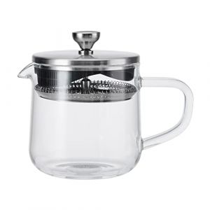 La Cafeti&egrave;re Th&eacute;i&egrave;re en vrac 2 tasses / 550 ml avec couvercle, infuseur &agrave; th&eacute; en verre r&eacute;sistant &agrave; la chaleur avec filtre int&eacute;gr&eacute; en acier inoxydable pour feuilles de th&eacute; et infusions de caf&eacute; moulu