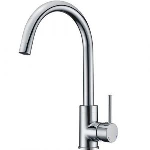 Robinet mitigeur d'evier cuisine bec haut rotatif design chrome
