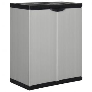 VidaXL Armoire de rangement de jardin 1 &eacute;tag&egrave;re Gris/noir 68x40x85 cm