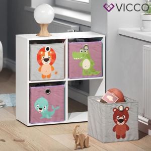 Image de Boîte pliable 30x30cm Lion/Crocodile lot de 2 Vicco