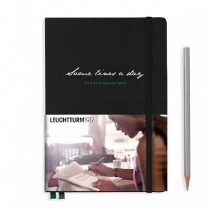 LEUCHTTURM1917 343552 Some lines A day, Journal surcinq ans, Medium (A5), noir