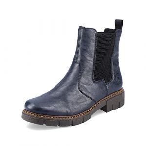 Rieker Femme Bottines Z3561, Dame Bottines Chelsea,Demi-Bottes,Bottines,Bottes de Glisse,Plat,Bleu (Blau / 14),39 EU / 6 UK