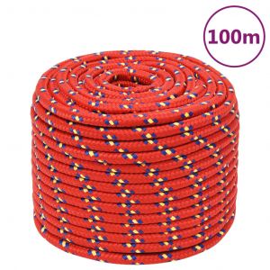 Image de VidaXL Corde de bateau Rouge 12 mm 100 m Polypropylène