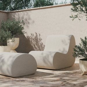 Ferm Living Fauteuil extérieur - ROULI Bouclé Blanc cassé