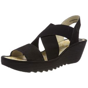 Fly London Yaji888fly, Sandales Bout Ouvert Femme, Noir (Black 000), 39 EU