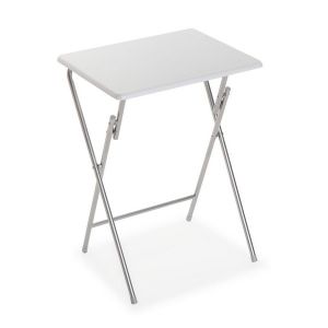 Versa Napoca Petite table d'appoint pliante, 65,5x37,5x47,5cm - Blanc