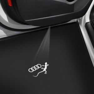 Audi 4G0052133K Éclairage d'entrée LED Projection Éclairage d'entrée Projecteur, Anneaux avec Gecko