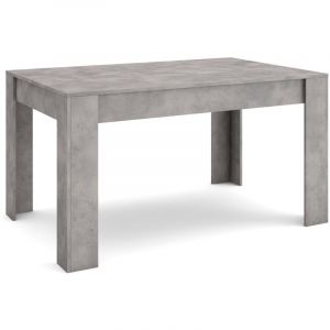 Table à manger - Meuble Salle à Manger - 140x90x76 cm - Pour 6 personnes - Meubles de Salon - Style moderne - Ciment - Skraut Home