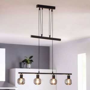 N&auml;ve Suspension 7090422, 40W, 4xE14, noir/naturel