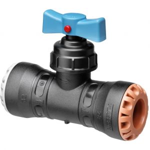 Plasson Vanne encliquetable tube PE &Oslash;20 - Cuivre &Oslash;15 - S&eacute;rie 1