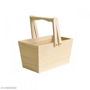 Artémio Panier en bois à décorer - 16 x 10 x 9 cm