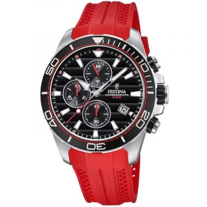 Image de Festina The Originals Montre Homme Chrono Acier Silicone Rouge F20370/3