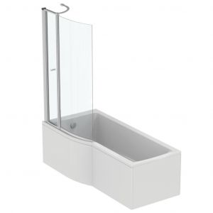 Ideal Standard Baignoire Connect air avec pieds et pare bain, 170 X 80 - version gauche, Pare bain fixe