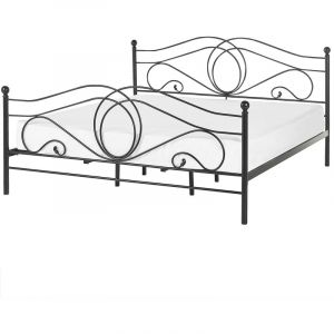 Beliani Lit m&eacute;talique noir 180 x 200 cm LYRA - noir