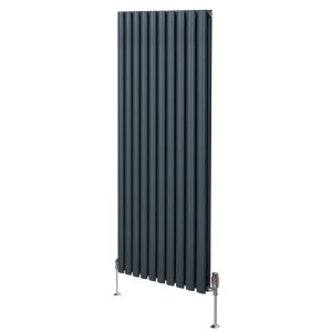 Radiateur Colonne Ovale & Robinet Thermostatique Gris Anthracite 1600 x 600mm