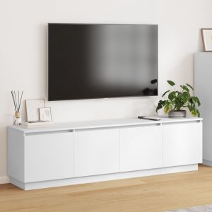 VidaXL Meuble Tv Avec Led Blanc 180x38x49 Cm En Bois D'ingénierie