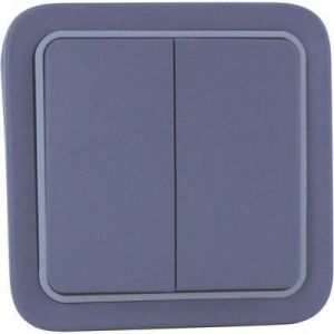 Legrand Double va-et-vient Plexo complet saillie gris 10 AX