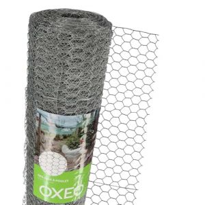 Grillage à poule 30 mètres Hauteur 1m - En acier galvanisé – Maille hexagonale 25x13mm - Filet de clôture pour poulailler