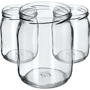 Kadax - Lot de 24 bocaux &agrave; confiture avec couvercle &agrave; visser - 540 ml - Bocaux de conservation pour concombres - Sans couvercle