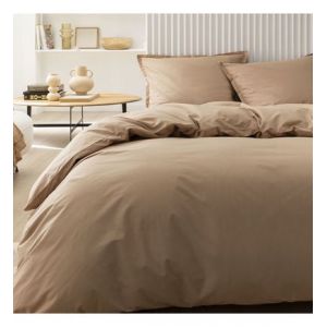 Essix Housse de couette en coton sable 200x200 Made in France