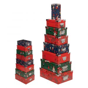 Lot de 16 Boîtes de rangement coins en métal déco Casse-Noisette