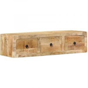 VidaXL Meuble tv mural 100x32x25 cm bois massif manguier brut