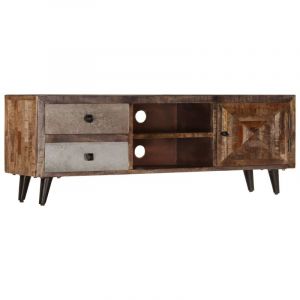 Meuble télé buffet tv télévision design pratique 118 cm bois de manguier m if 2502286