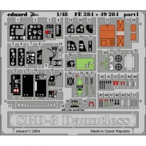Eduard Accessoire Douglas SBD-3 Dauntless - pièces pré-peintes en couleur (pour maquettes Accurate Miniatures) Ce coffret Zoom est une version sim 1/