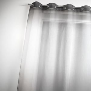 Home maison Homemaison - Voilage en &Eacute;tamine &agrave; Imprim&eacute;s Tie and Dye - 100% Polyester - Tamisant, Transparent - Salon, Chambre, Cuisine - 8 &OElig;illets &Oslash;4 cm - Pr&ecirc;t-&agrave;-Poser - 140 x 240 cm - Gris Anthracite