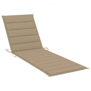 VidaXL Coussin de chaise longue Beige 200x60x4 cm Tissu