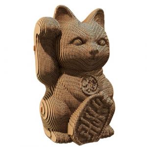 Puzzle 3d lucky cat carton naturel