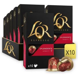 L'OR Espresso Spledente Café en Capsules Intensité 7 le lot de 10 boîtes de 10 capsules