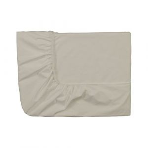 Essix Drap housse Double uni en Percale de coton Lin - 2 x 90 x 200 cm