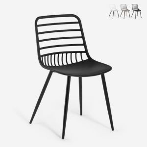 Chaise cuisine salle &agrave; manger bar restaurant en polypropyl&egrave;ne Lenny - Noir