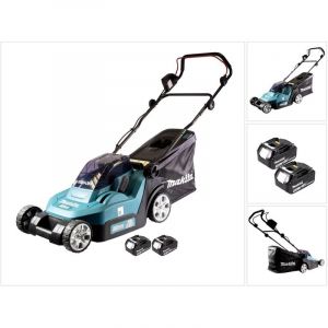 Makita Dlm 432 F2 Tondeuse à gazon sans fil 36 v (2x 18 v ) 43 cm sans balais + 2x batterie 3,0 Ah - sans chargeur