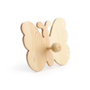 Graine Créative Patère en bois motif papillon - 14 x 13 cm