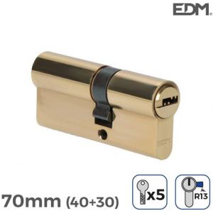 Image de Tresice France Cylindre de porte à nickel 70mm (40+30mm) court cam r13 avec 5 clés de sécurité inclus edm