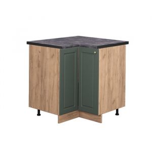 Meuble d'angle Fame-Line, Vert Or Campagne, 80.5 cm, pt Anthracite Vicco