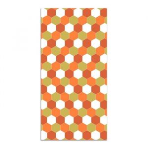 Image de Tapis vinyle mosaïque hexagones de ton orange 140x200cm