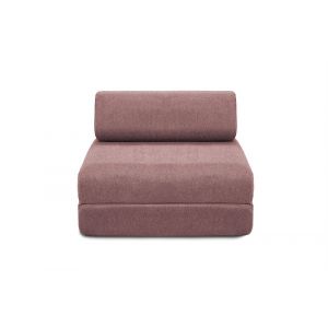 Fauteuil convertible et modulable 1 place en tissu lisse terracotta