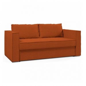 Italian Spirit Canapé lit EXPRESS IBIZA SUPRA 140cm métal matelas DUNLOPILLO mémoire de forme 16 cm velours côtelé zoom terra