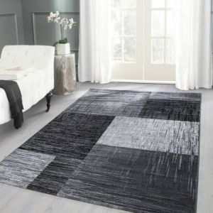 Tapis moderne CARPETTEX - Carreaux - Noir - 160 x 230 cm