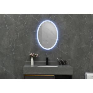 LuxuryBain- Miroir de salle de bain LED ovale 60x80cm à luminosité variable ovale