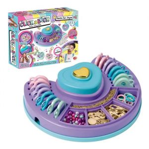 Bizak Kit De Cr&eacute;ation De Bijoux - Click & Lock - 8 Pi&egrave;ces - Perles Nacr&eacute;es - Autocollants - Cha&icirc;nes Pour Collier