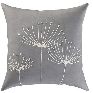 Coussin brod&eacute; LAYA - gris