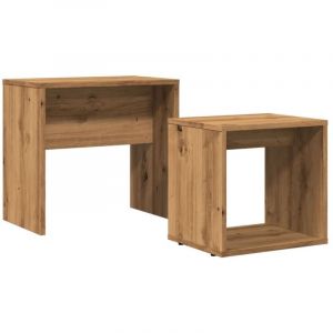 VidaXL Tables basses gigognes 2 pcs chêne artisanal bois d'ingénierie