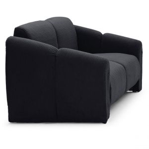 Canapé 2 places design Maximilien Métal doré et Velours côtelé Noir