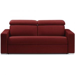 Inside75 Canapé convertible BEST matelas 20cm système rapid'express sommier lattes 160cm tissu microfibre bordeaux